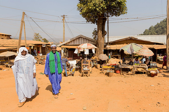 Dignitaries on Shison vegetable market. Cameroon 2017