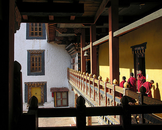 Bhutan, Young Monks in Punakha Dzong, 2005