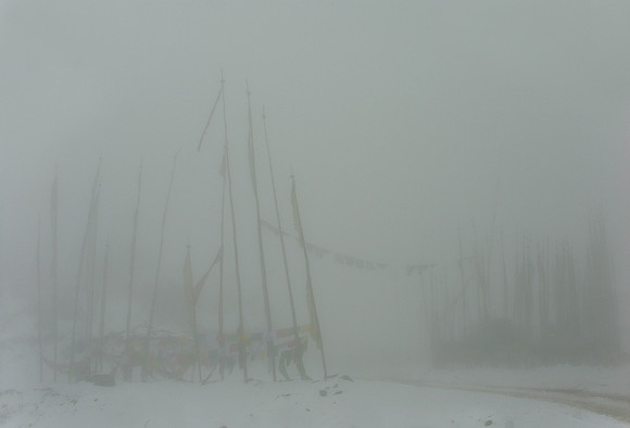 Bhutan, Prayer-flags at Thrumsing La 2005
